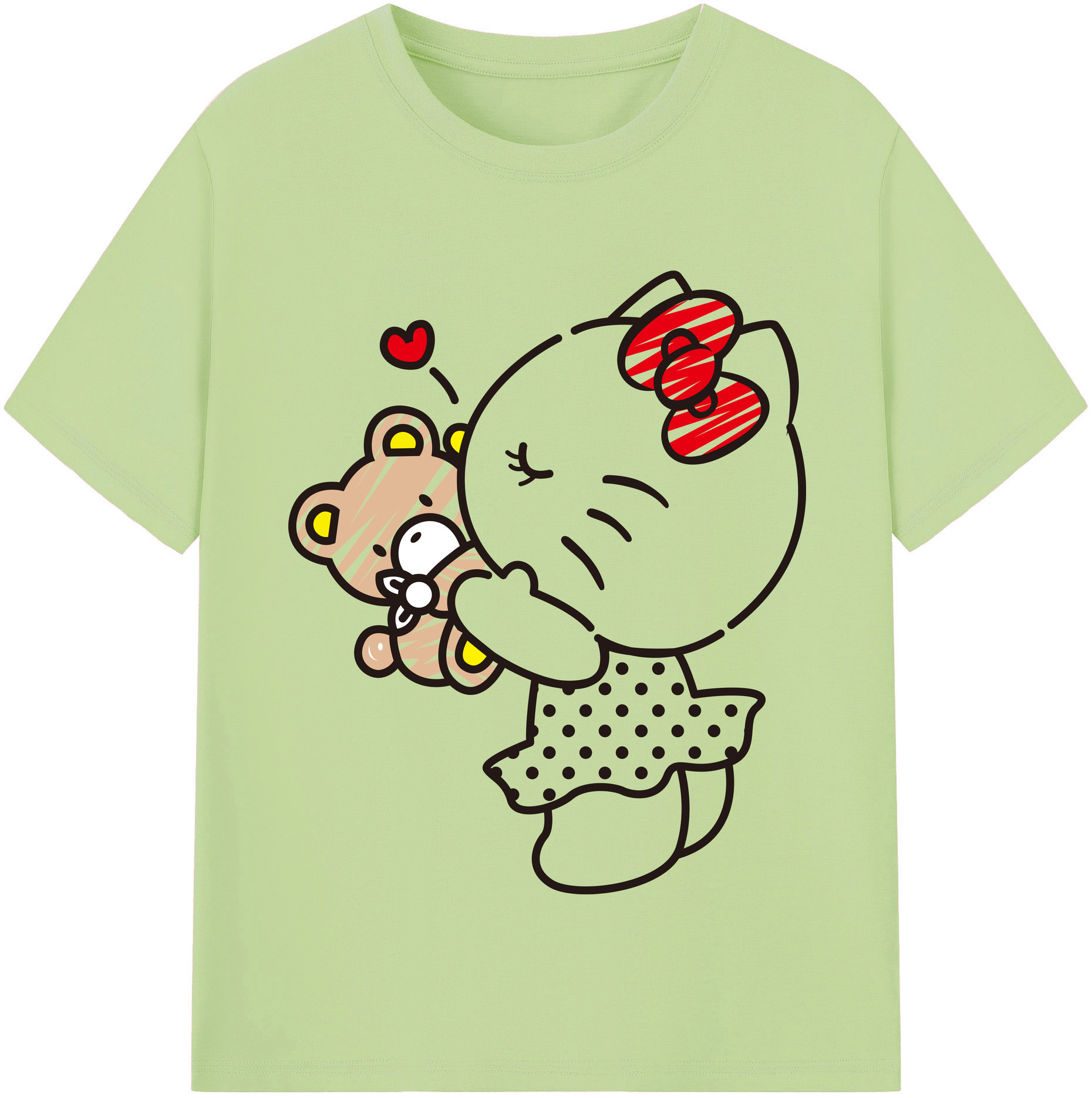 （画像用） Hello Kitty ハローキティ 綿100％半袖Tシャツ（フロントプリント）